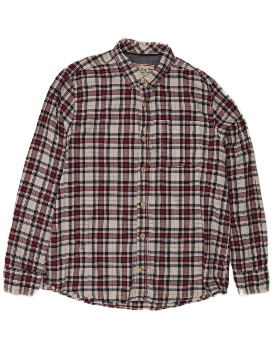 Fat Face Chemise en flanelle pour homme en coton à grands carreaux rouges