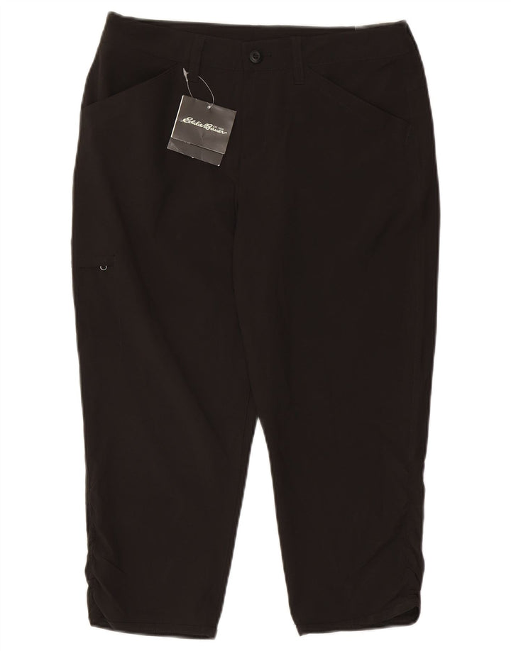 Eddie Bauer Womens Capri Trousers US 6 Medium W30 L20 Black Polyester