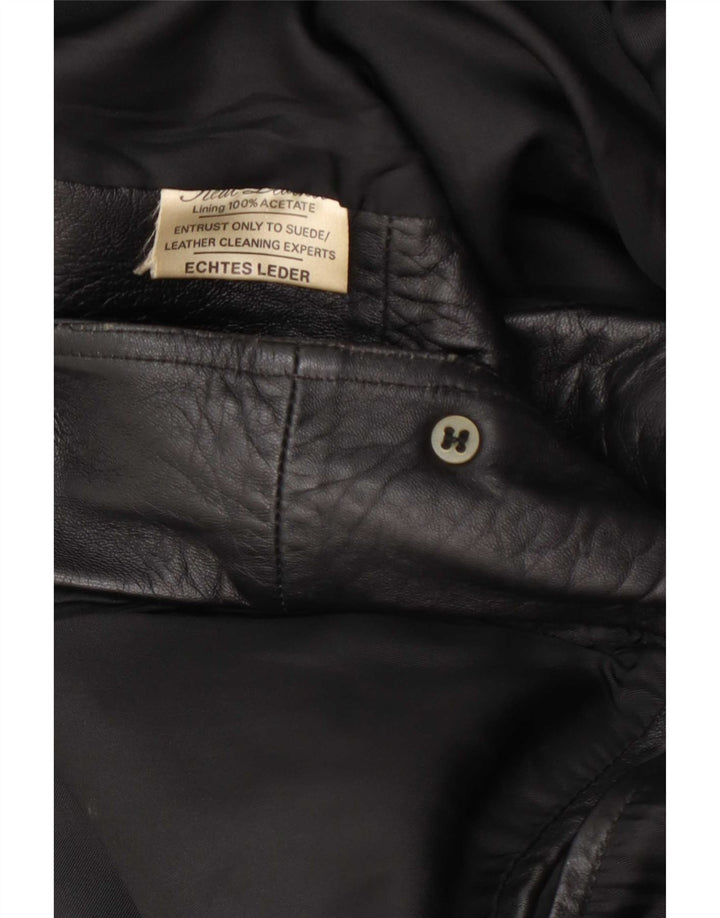 Jaqueta Blazer Masculina Vintage de Couro com 2 Botões Reino Unido 38 Médio Preto