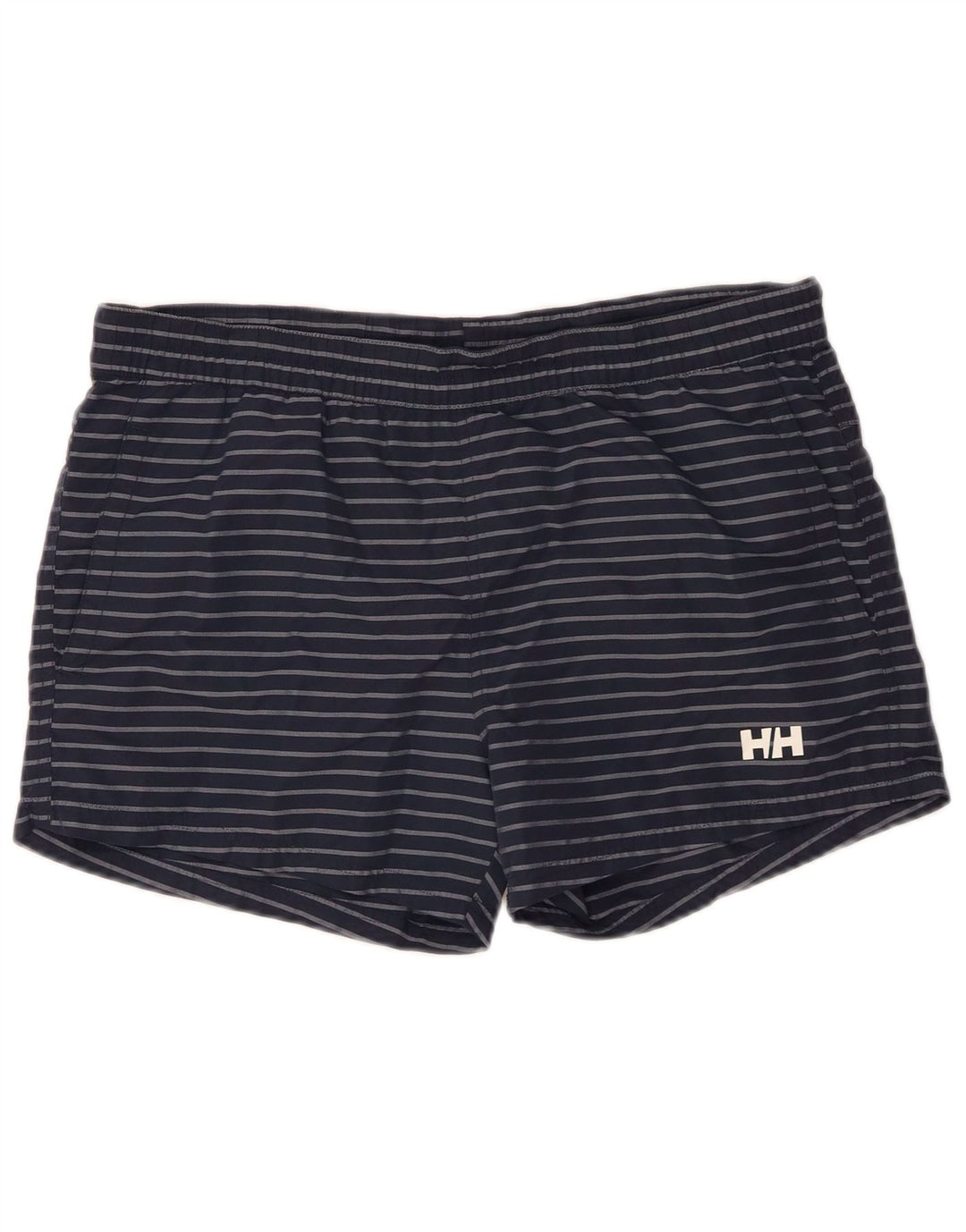 HELLY HANSEN Mens Swimming Shorts Medium  Navy Blue Pinstripe Polyamide