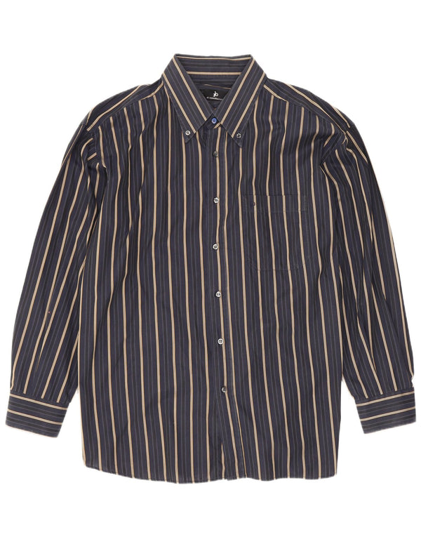 Camicia da uomo Roccobarocco vestibilità classica taglia 17 1/2 44 XL a righe blu navy