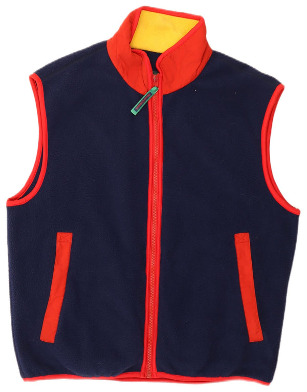 Henry Cottons Mens Fleece Gilet UK 40 Grande Poliéster Colourblock Azul Marinho