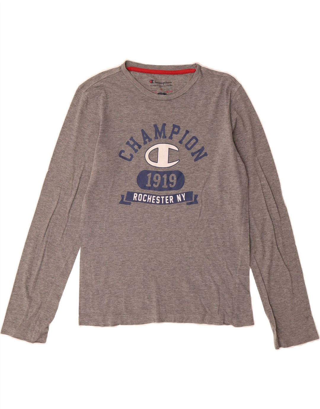 CHAMPION Boys Graphic Top Long Sleeve 11-12 Years Large  Grey Vintage Champion and Second-Hand Champion from Messina Hembry 