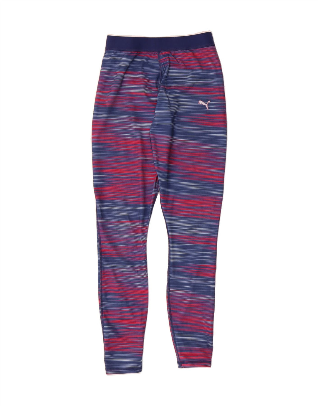 PUMA Womens Leggings UK 8 Small Navy Blue Pinstripe Polyester Vintage Puma and Second-Hand Puma from Messina Hembry 