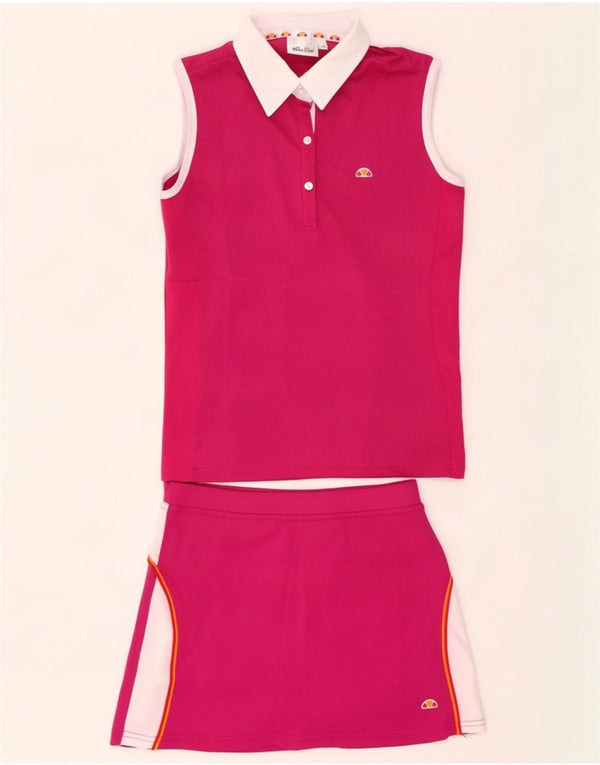 Completo da 2 pezzi senza maniche per ragazze Ellesse, 12-13 anni, in poliestere color block rosa