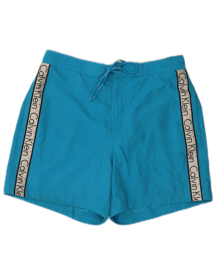 Calvin Klein Mens Graphic Swimming Shorts Medium Blue Colourblock