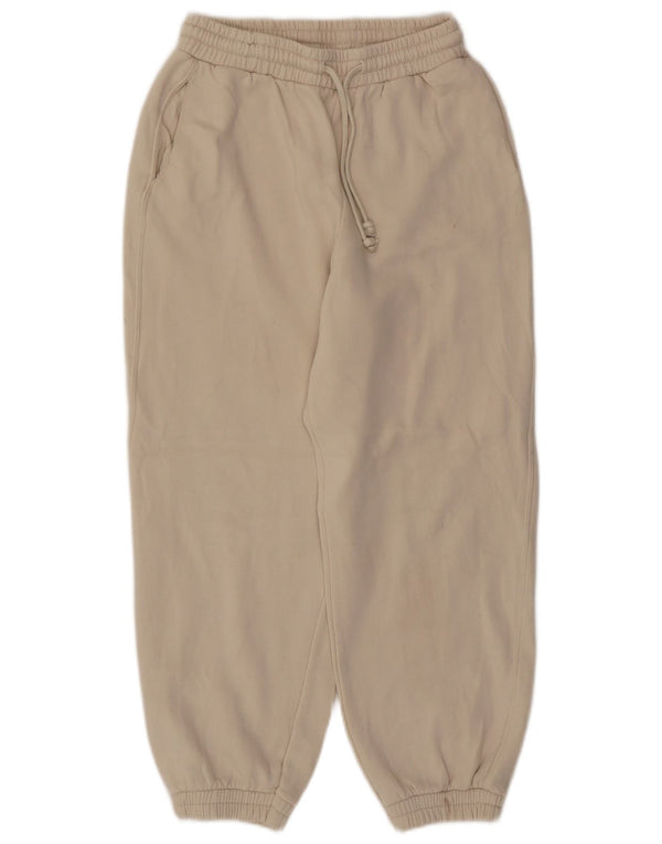 Zara Pantalon de survêtement pour femme en coton beige moyen UK 12
