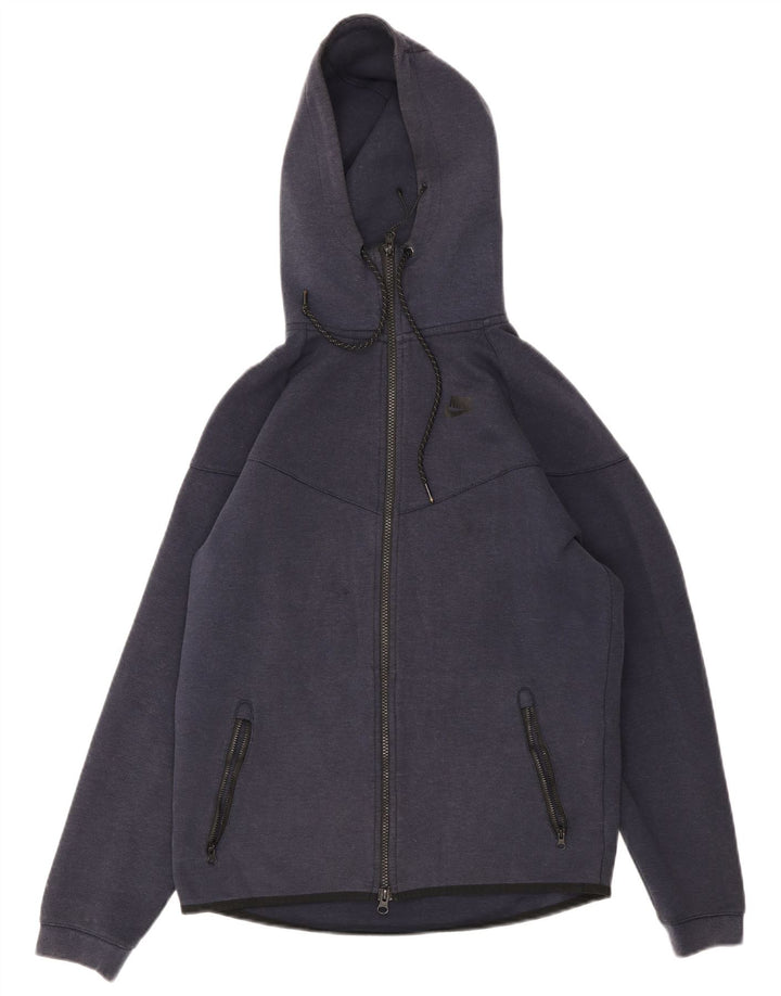 Nike Pull à capuche zippé en coton bleu marine moyen pour homme