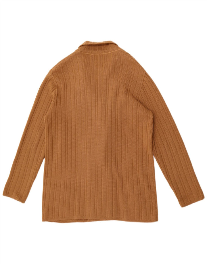 Vintage Mens Double Breasted Cardigan Sweater IT 50 Medium Brown Wool