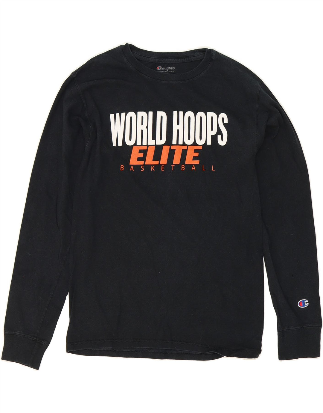 CHAMPION Mens Graphic Top Long Sleeve Small Black Vintage Champion and Second-Hand Champion from Messina Hembry 
