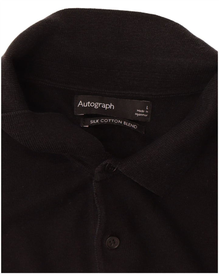 Marks & Spencer Mens Autograph Polo Neck Jumper Sweater Large Black
