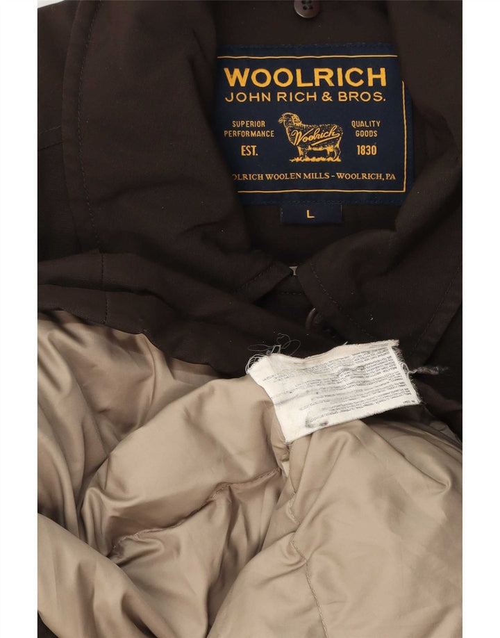 Woolrich Womens Padded Jacket UK 14 Large Brown Polyester
