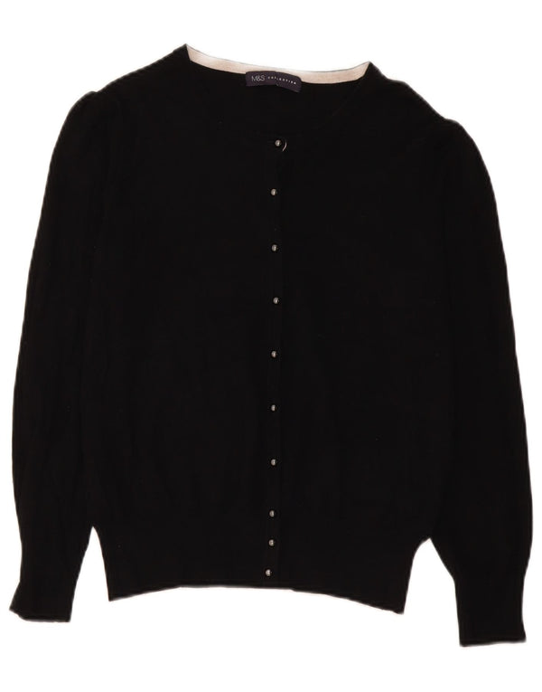Marks & Spencer Damen-Cardigan-Pullover UK 14 Mittelschwarze Viskose