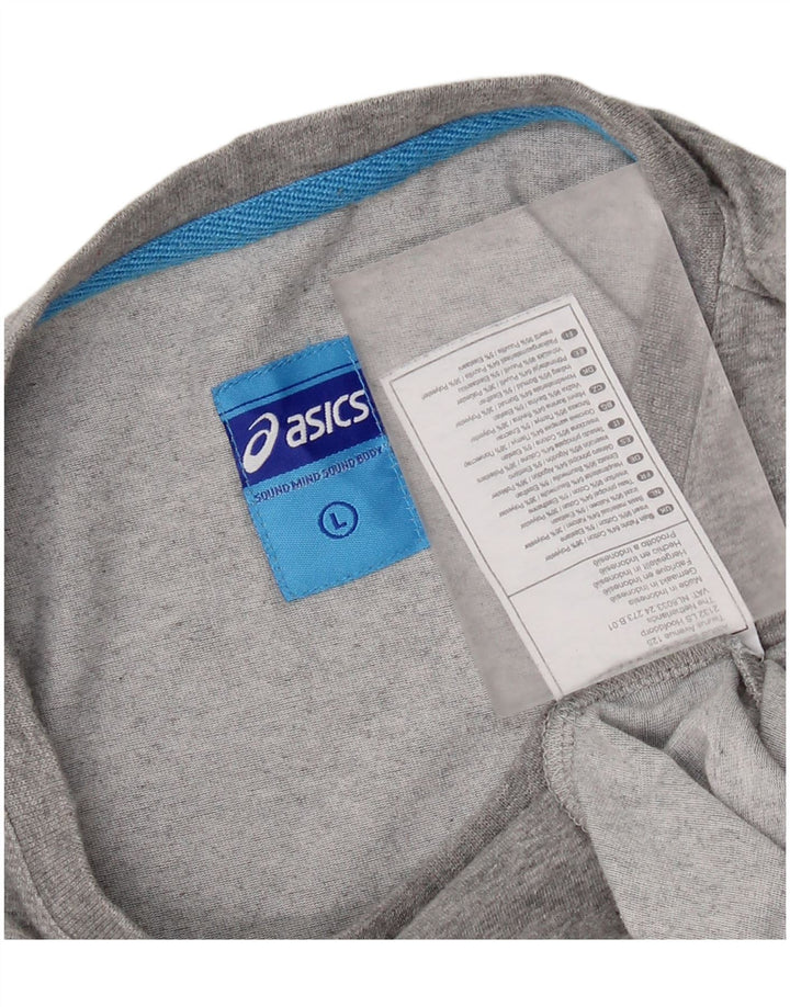 Asics Haut graphique à manches longues pour hommes, grand coton gris