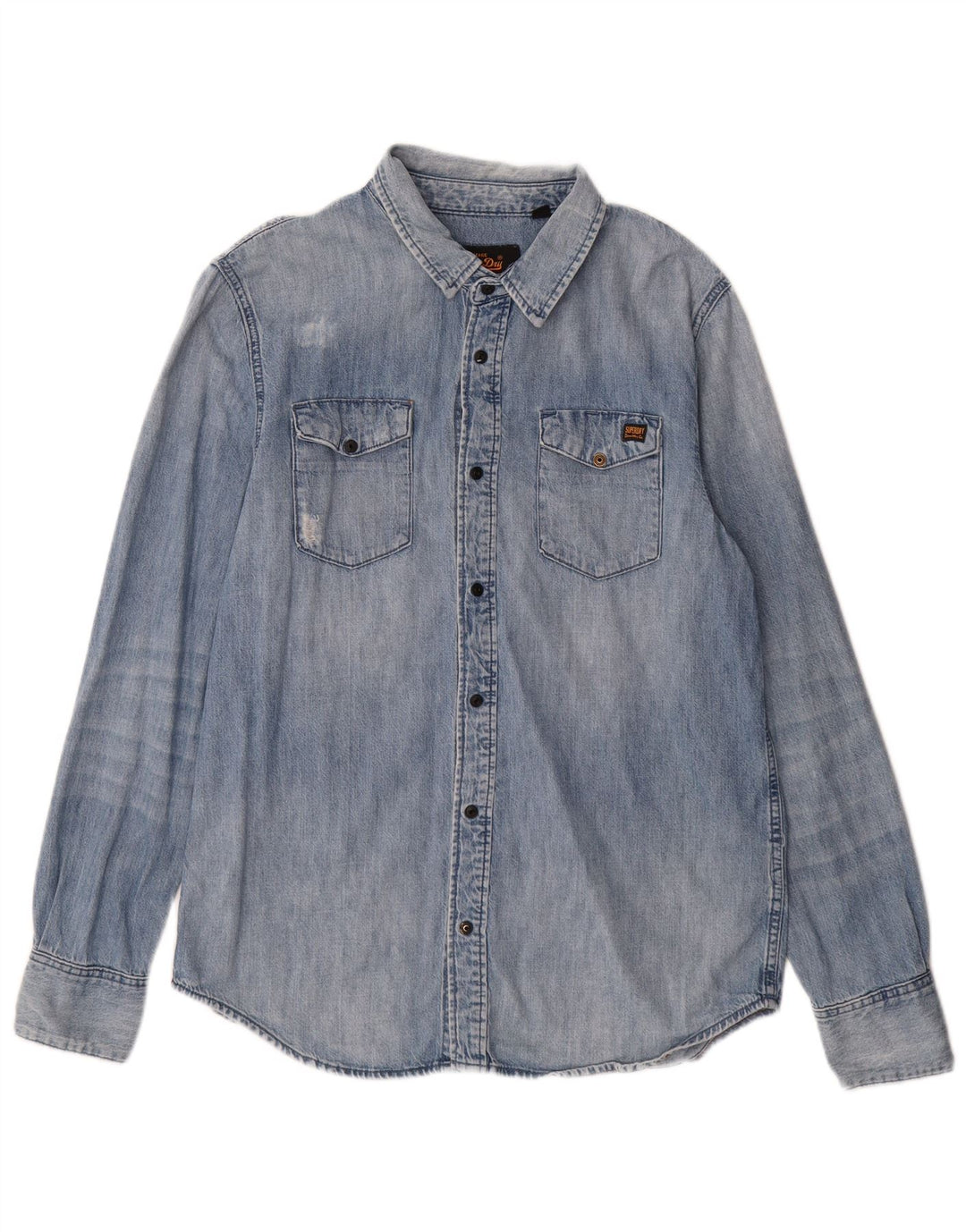 Superdry Mens Denim Shirt XL Blue Cotton