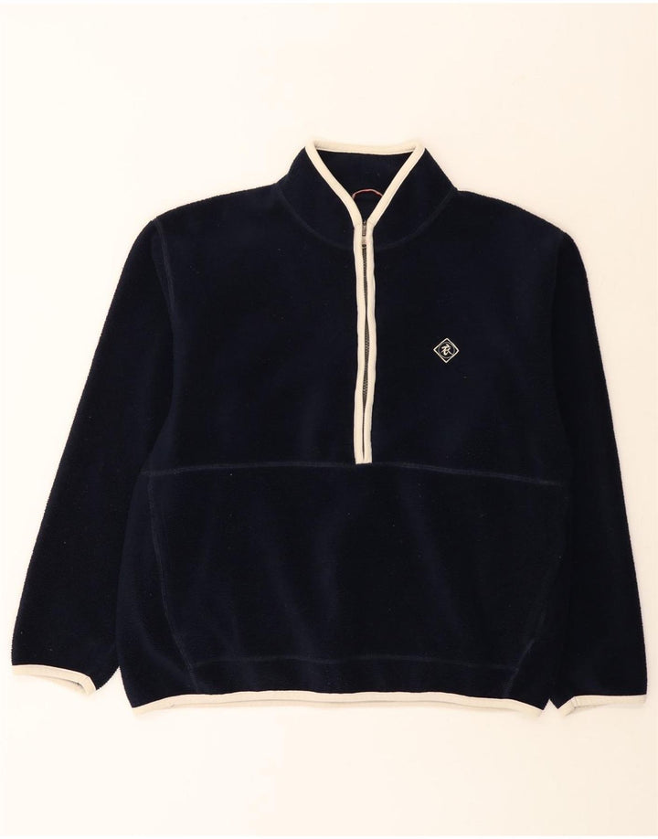 Pull polaire à col zippé White Stuff pour hommes, grand, bleu marine, en polyester
