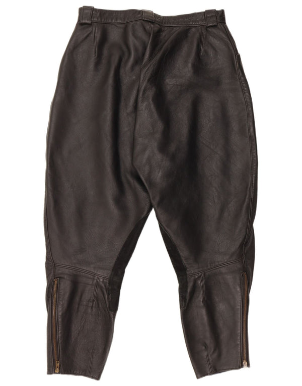 Pantalon en cuir Moto Racer vintage pour hommes W30 L26 cuir noir
