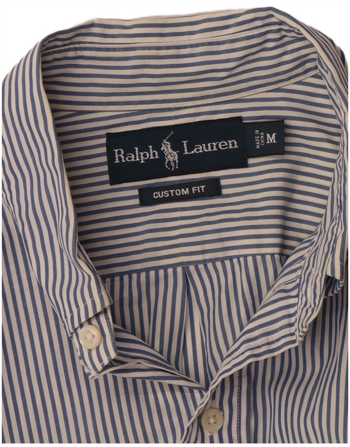 RALPH LAUREN Herre Custom Fit skjorte mellemblå stribet bomuld