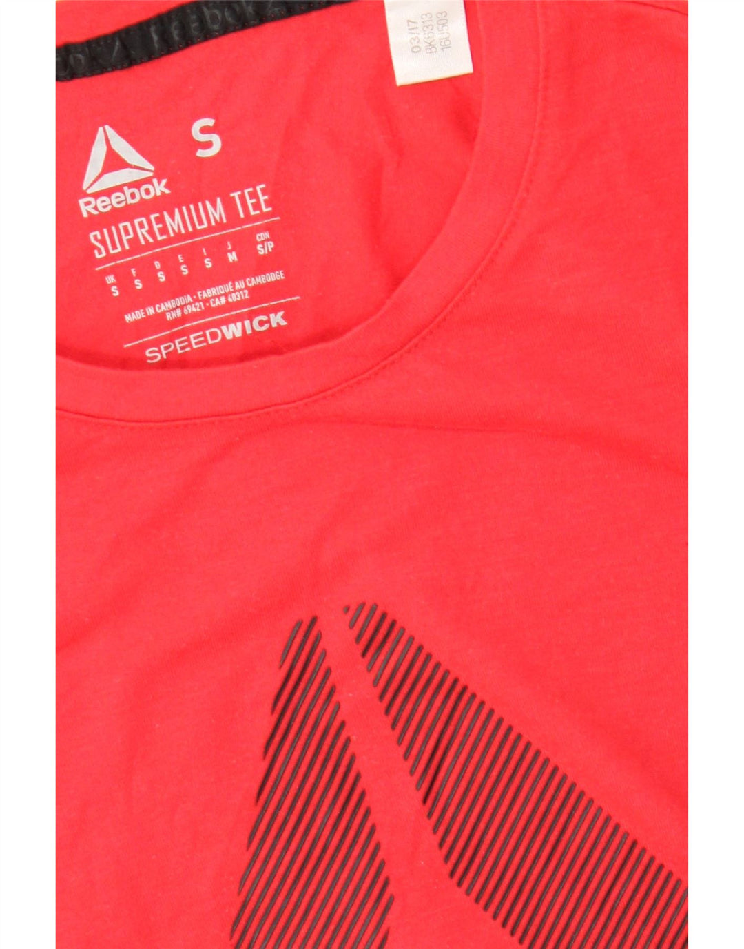 REEBOK Mens Graphic T-Shirt Top Small Red Polyester Vintage Reebok and Second-Hand Reebok from Messina Hembry 