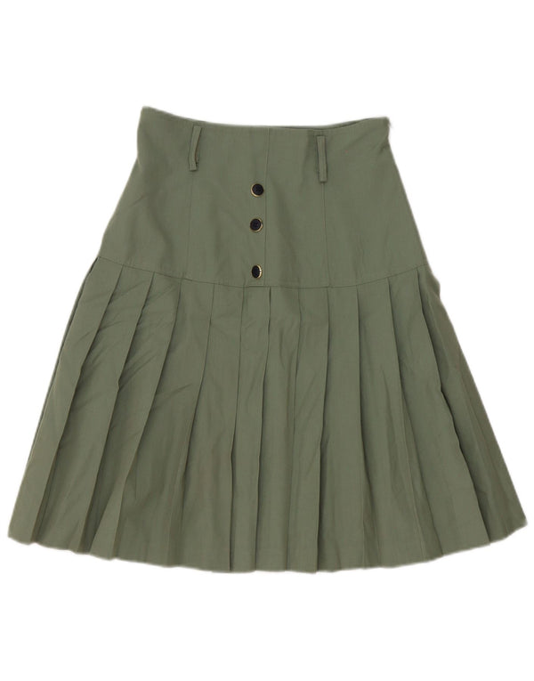 La Madeleine Jupe plissée taille haute pour femme Small W26 Vert