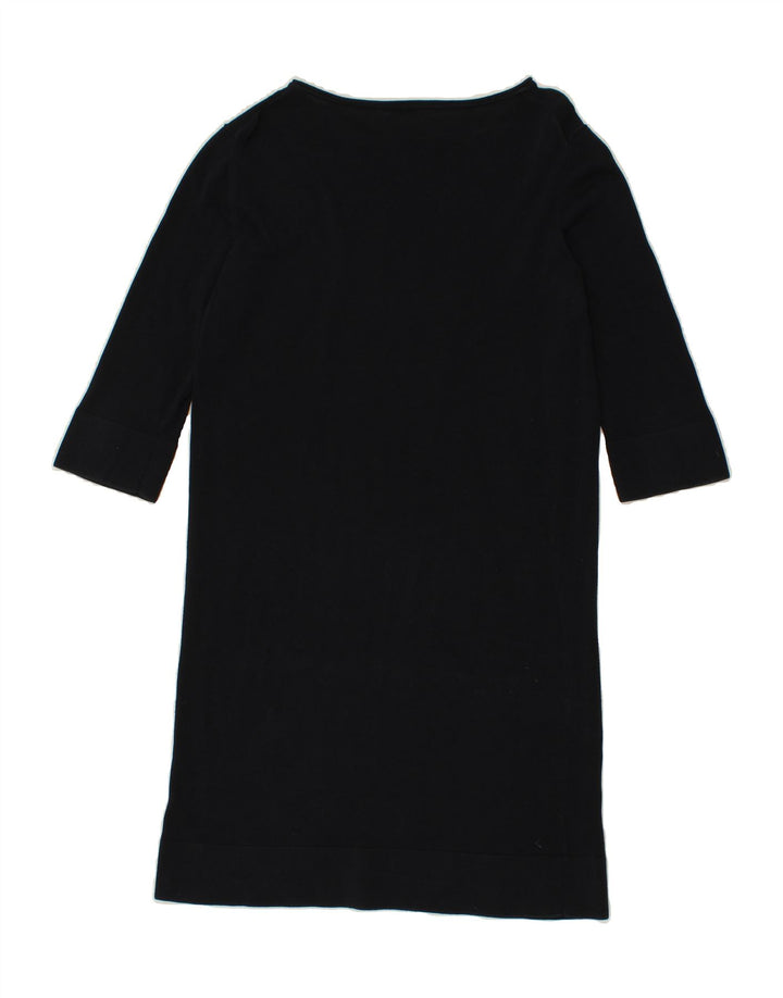 BENETTON Womens 3/4 Sleeve Shift Dress UK 12 Medium Navy Blue Vintage Benetton and Second-Hand Benetton from Messina Hembry 