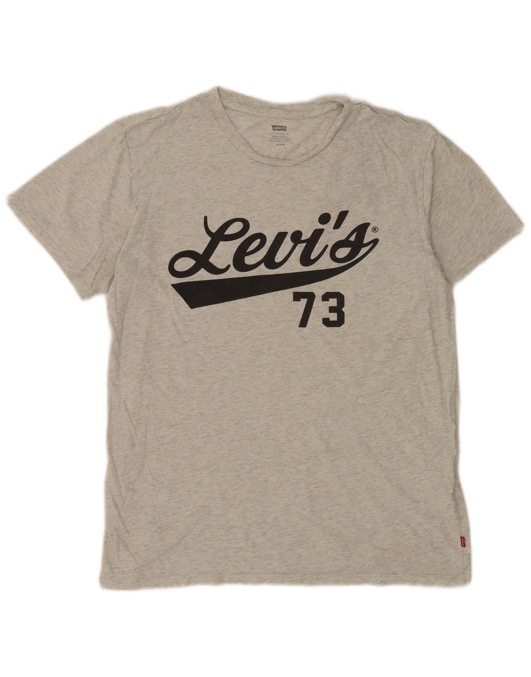 Męska koszulka z grafiką Levi's, średnia, szara, bawełniana nakrapiana