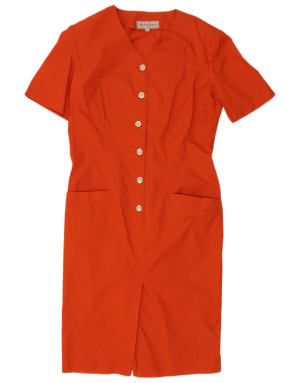 Maison Jacques Womens Shirt Dress IT 42 Medium Orange Cotton