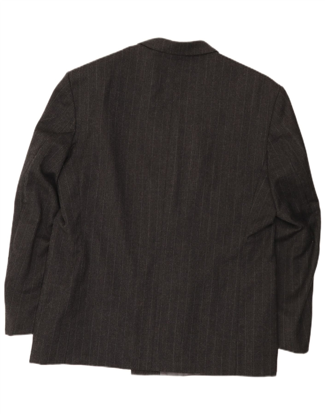 Vintage Herren Zweireiher Blazer Jacke EU 54 2XL Graue Nadelstreifenwolle