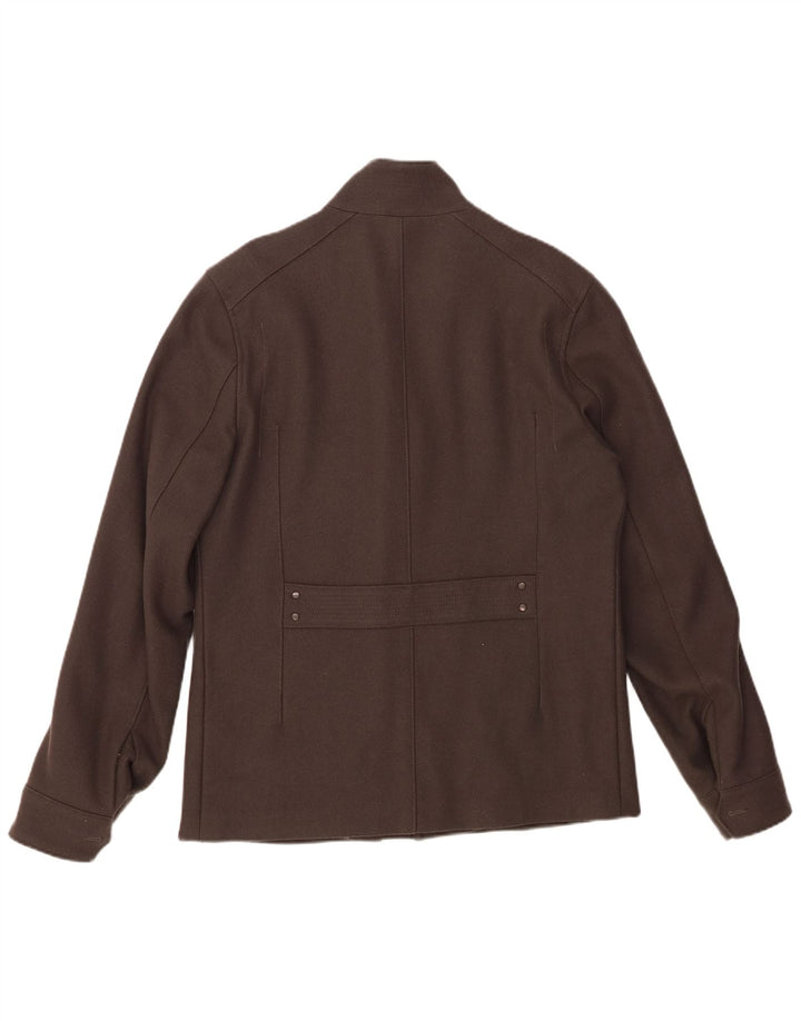 REISS Mens Windbreaker Jacket UK 40 Large Grey Virgin Wool