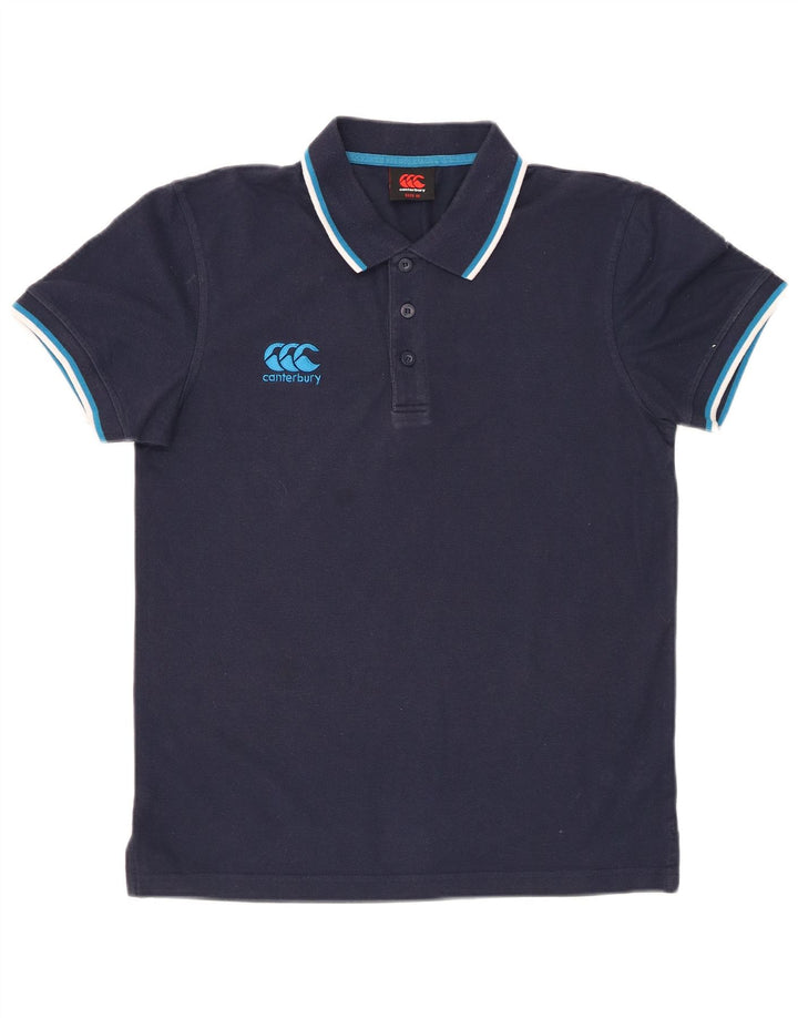 CANTERBURY Mens Polo Shirt Medium Navy Blue Polyester