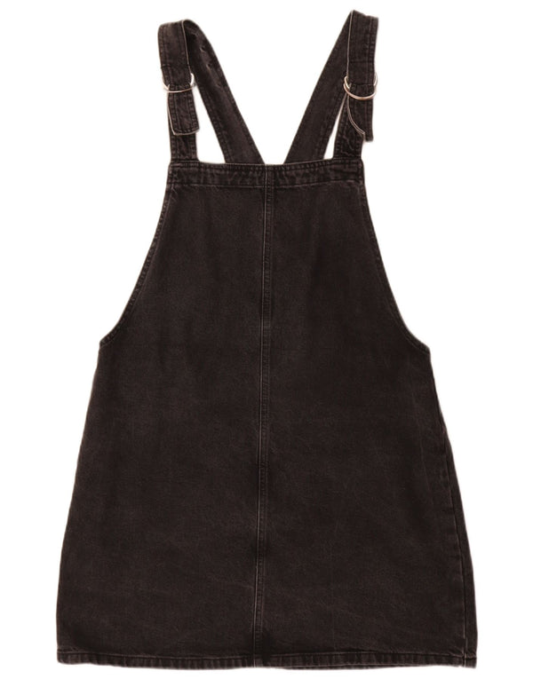 Topshop Womens Dungarees Denim Skirt UK 14 Large W34 Black Cotton
