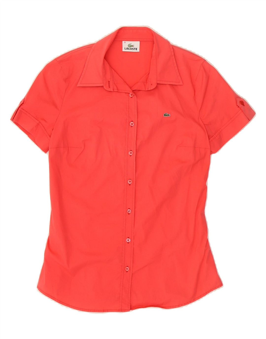 LACOSTE Womens Shirt Size 38 Medium Red Cotton Vintage Lacoste and Second-Hand Lacoste from Messina Hembry 