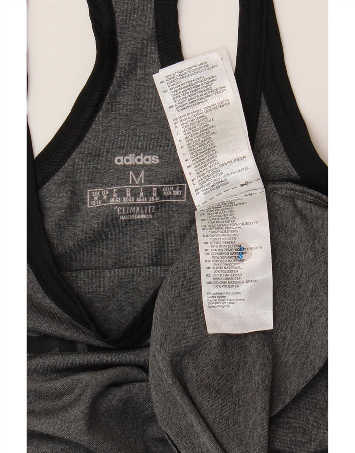 Canotta grafica ADIDAS da donna Climalite UK 12/14 Poliestere grigio medio