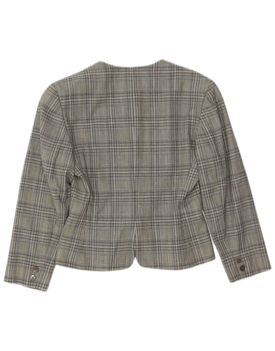 Mouche Womens 5 Button Blazer Jacket UK 14 Medium Grey Houndstooth