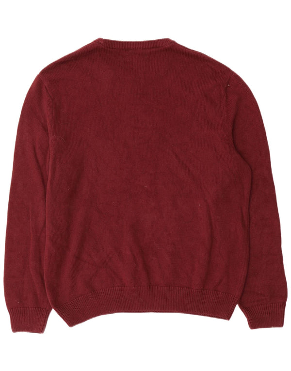 Chaps Pull col rond homme XL coton bordeaux