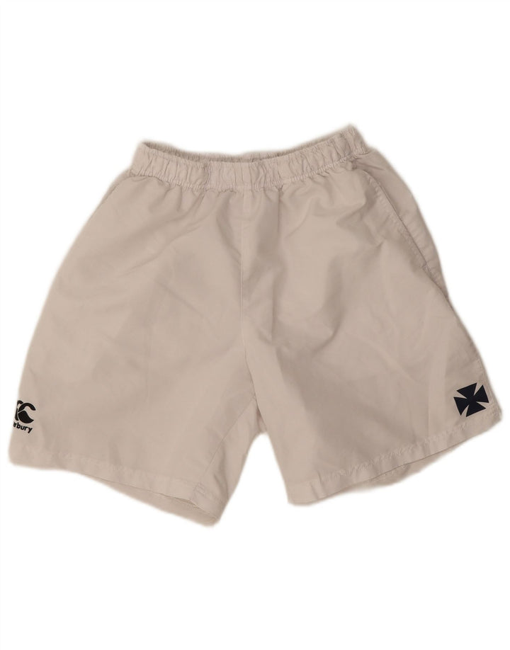 Canterbury Mens Graphic Sport Shorts Small White Polyester