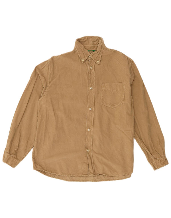 Benetton Boys Corduroy skjorte 9-10 år Stor Beige Bomuld