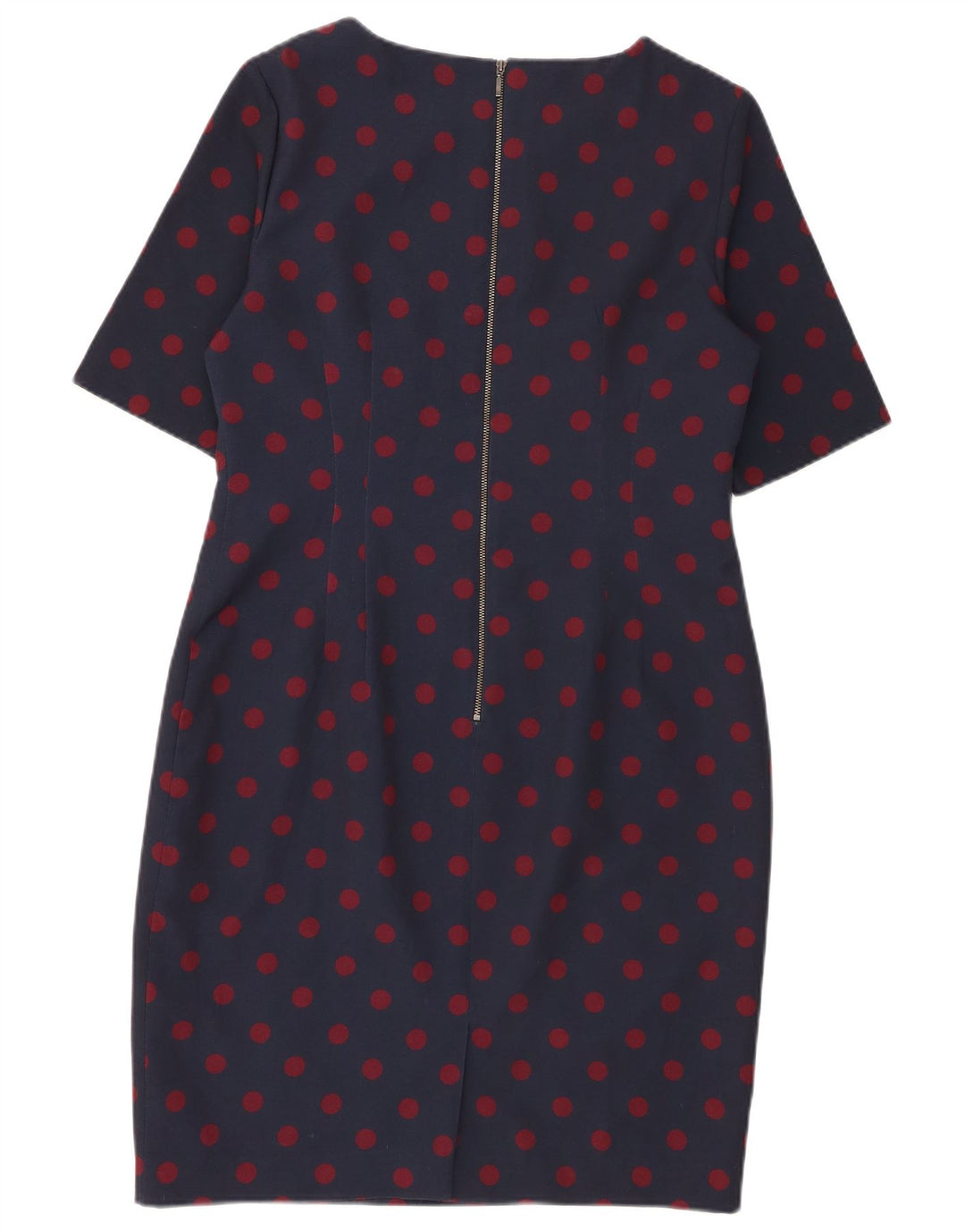 Hobbs Womens Sheath Dress UK 14 Medium Navy Blue Spotted Polyester