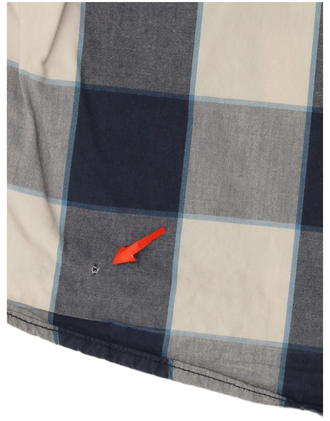 HOLLISTER Mens Shirt Small Navy Blue Gingham Cotton