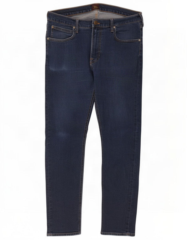 Lee Mens Slim Tapered Jeans W34 L32 Navy Blue Cotton