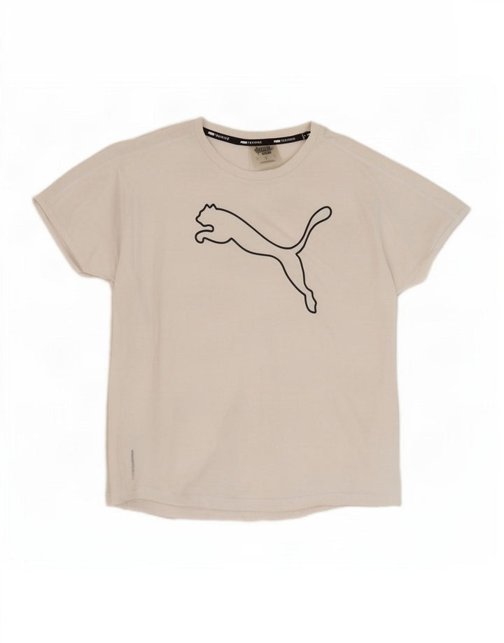 Puma Womens Graphic T-Shirt Top UK 16 Large White Polyester