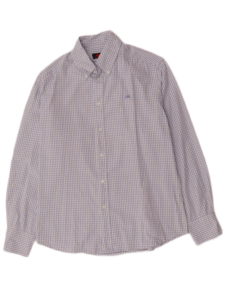 KAPPA Herrenhemd, groß, blau, Gingham-Baumwolle
