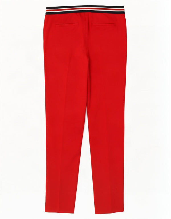 Zara Mujer Pantalón Chino Slim Medium W28 L27 Algodón Color Block Rojo