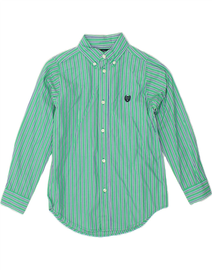 CHAPS Boys Shirt 6-7 Years Green Striped Cotton Vintage Chaps and Second-Hand Chaps from Messina Hembry 