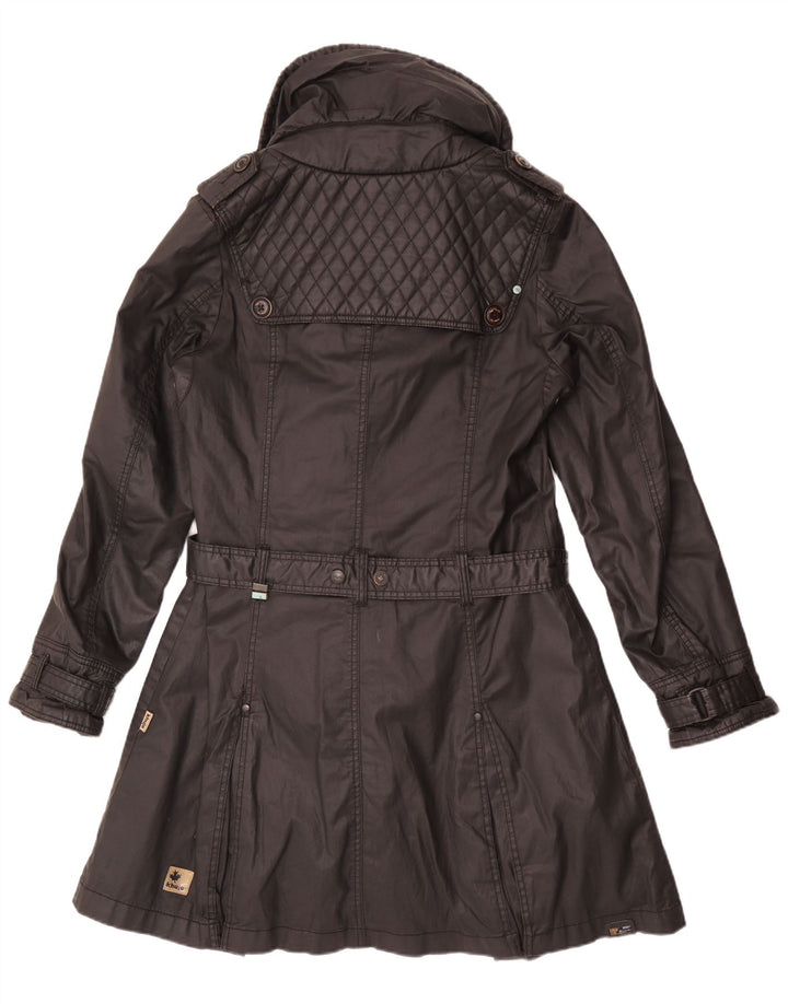 KHUJO Womens Trench Coat UK 18 XL Black Polyester