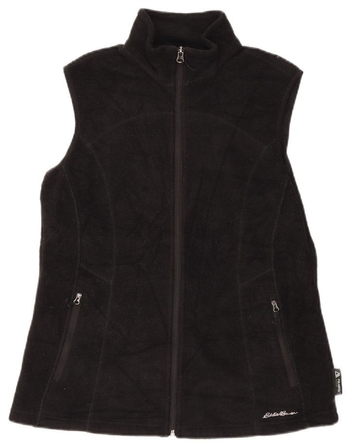 EDDIE BAUER Dame Fleece Gilet UK 12 Medium Sort Polyester