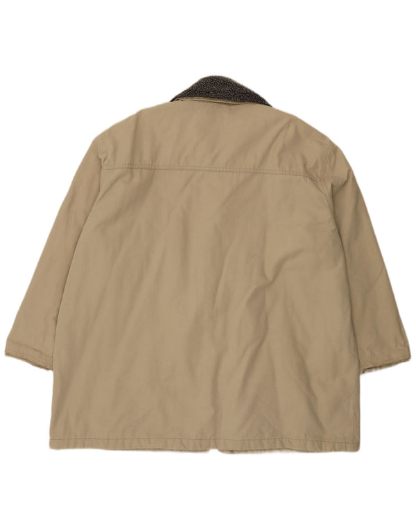 Vintage Mens Duffle Jacket UK 46 3XL Beige Cotton