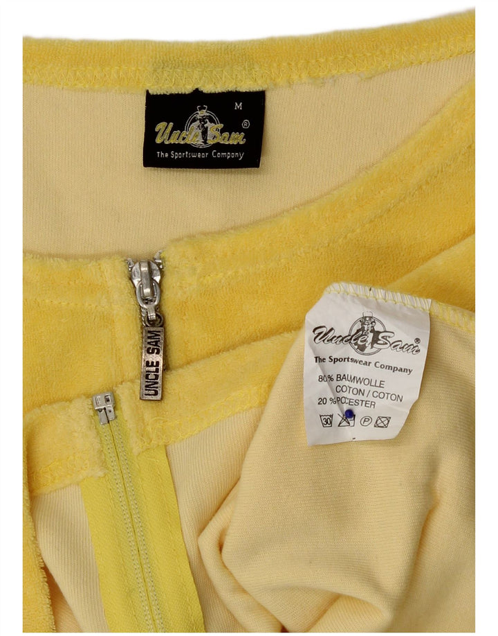 Top corto da donna con maniche a 3/4 dello zio Sam UK 12 cotone giallo medio