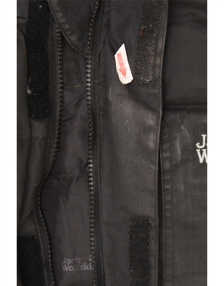 Jack Wolfskin Mens Hooded Padded Jacket UK 36/38 Medium Black Polyester