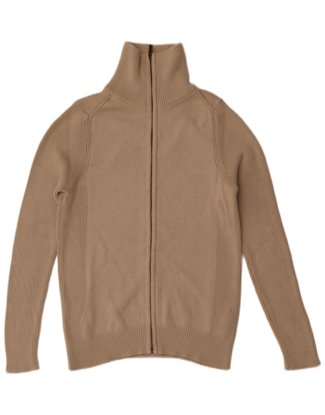 Zara Mens Cardigan Sweater Medium Beige Cotton